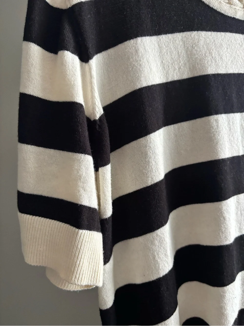 Michael Kors striped short sleeve sweater